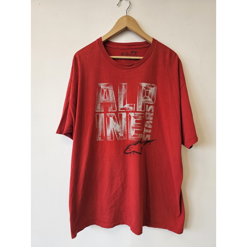 Alpinestars Shirt Mens‎ Large Red Alpine Series Graphic Tee Short Sleeve Moto